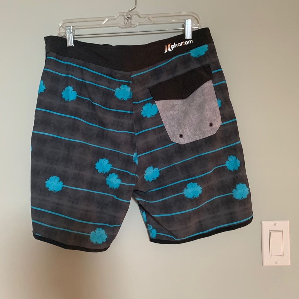 NWOT Hurley Grey/Blue Front Tie Board Shorts 34 - Picture 2 of 4
